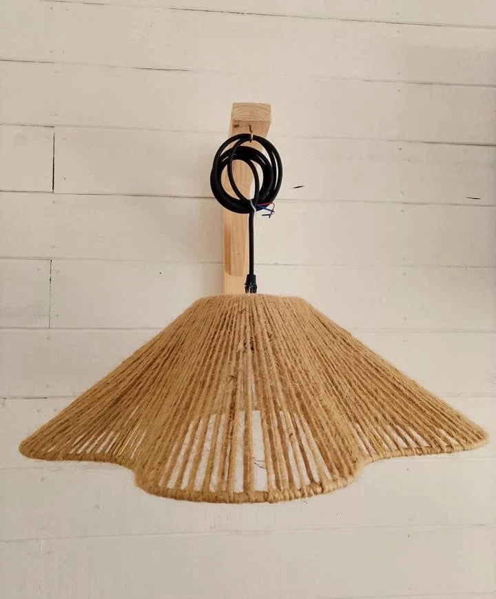 Pantalla colgante de yute natural