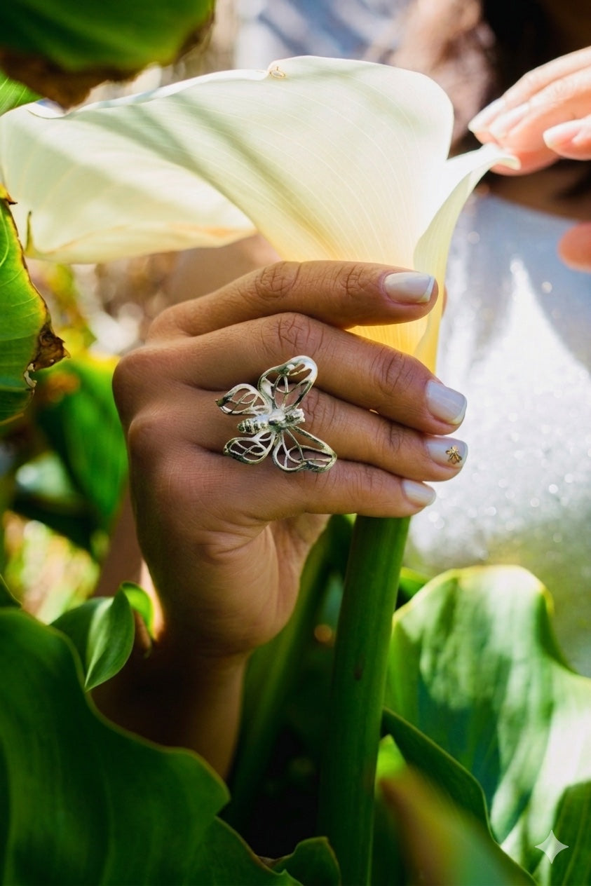 Anillo "Silver Butterflies" – Colección Naturaleza