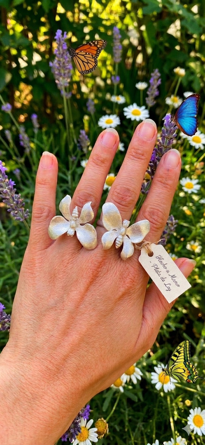 Anillo "Cala Butterfly" – Plata Esculpida Maciza