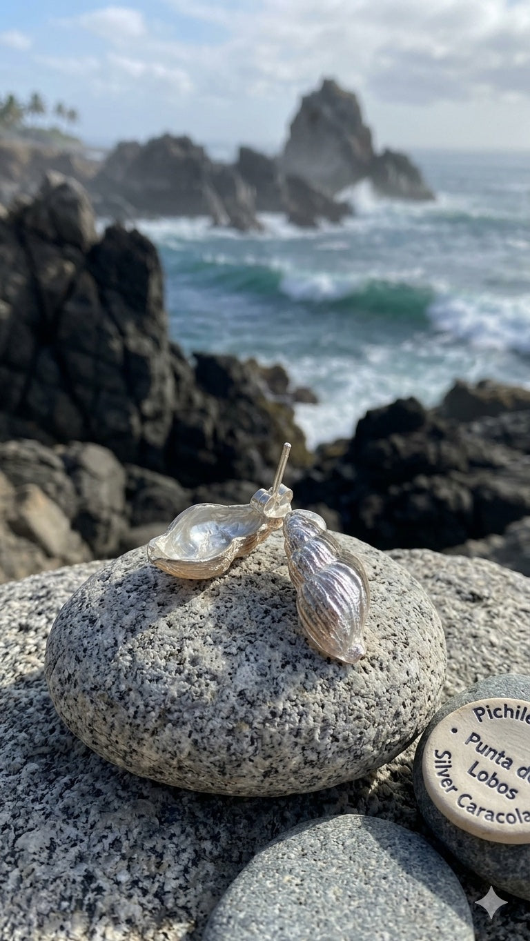 Aros "Caracolas de Lobos" – Plata 980